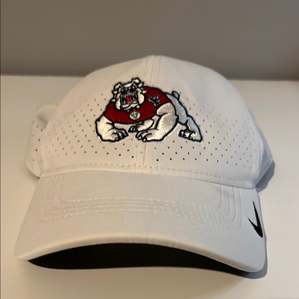 Nike White Cap with Bulldog Logo